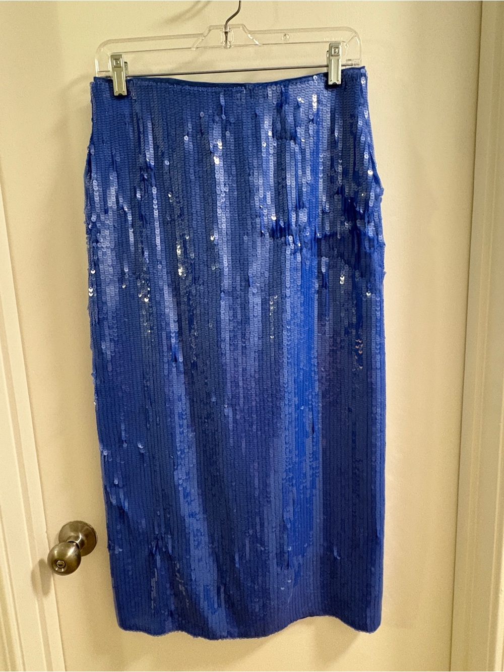 Zara Blue Sequin Skirt - Cobalt Blue - Size M